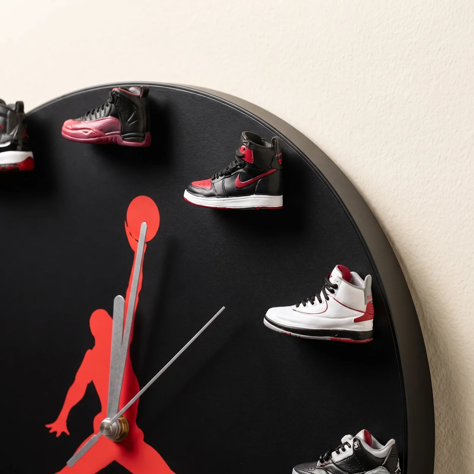 Close-up concept of miniature sneakers and dial